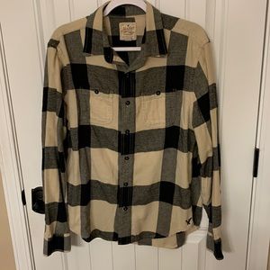 American Eagle Heritage Classic Fit Black & White Checkered Flannel